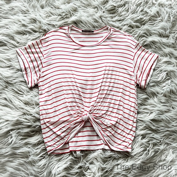 Charlotte Russe Tops - Charlotte Russe | West Coast Love Striped Crop Tee